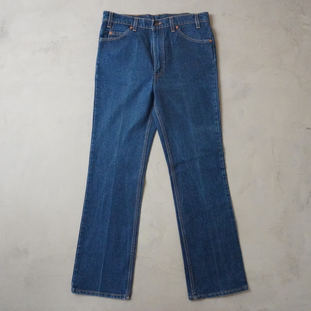 Vintage Levis 517 Jeans 35x32 Mens Blue Orange Tab Bootcut USA Made Dark